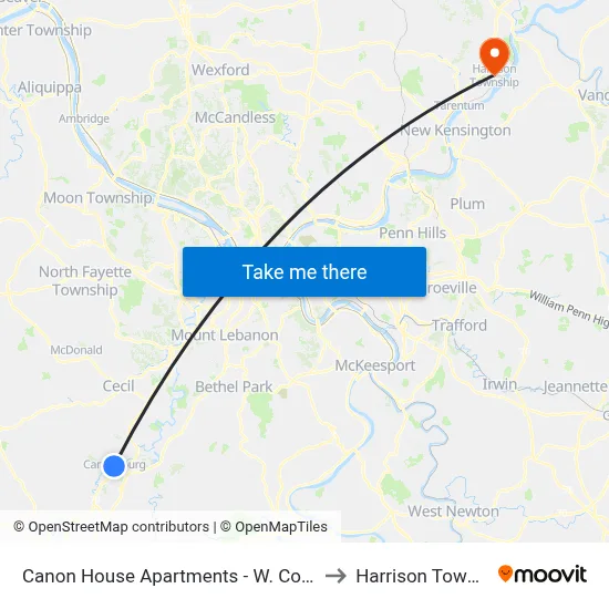 Canon House Apartments - W. College St. to Harrison Township map