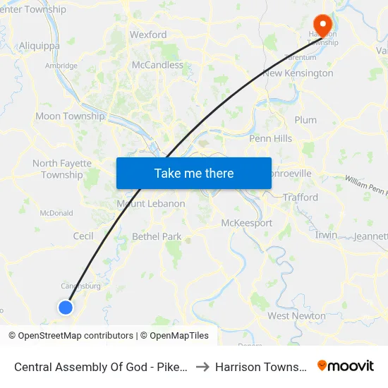 Central Assembly Of God - Pike St. to Harrison Township map