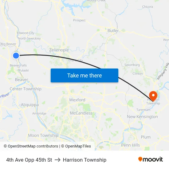 4th Ave Opp 45th St to Harrison Township map