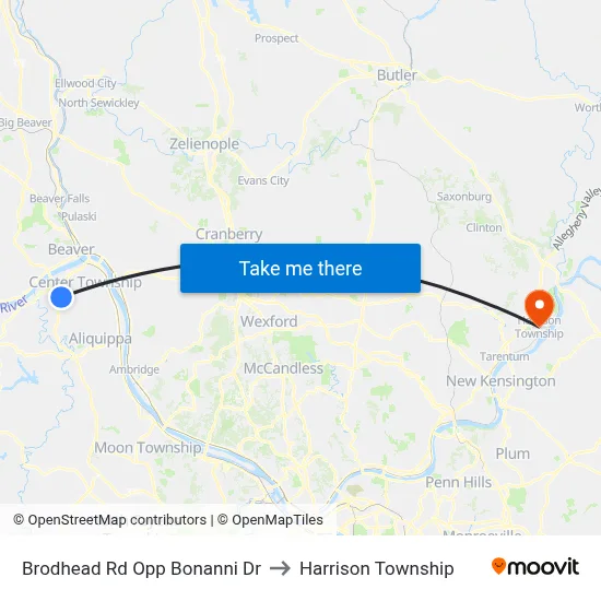 Brodhead Rd Opp Bonanni Dr to Harrison Township map