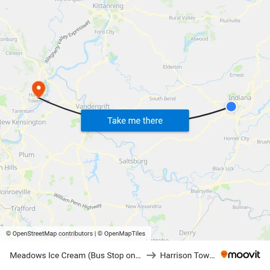Meadows Ice Cream (Bus Stop on Oaklanad to Harrison Township map