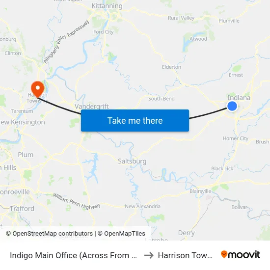 Indigo Main Office (Across From Bus Shel to Harrison Township map