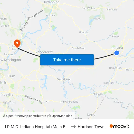 I.R.M.C. Indiana Hospital (Main Entrance to Harrison Township map