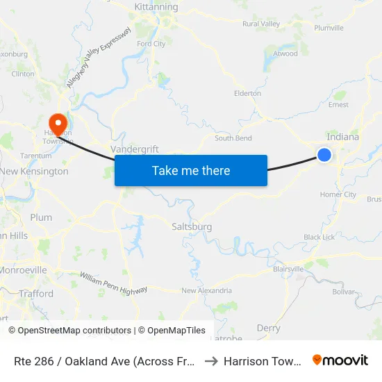Rte 286 / Oakland Ave (Across From Aldis to Harrison Township map