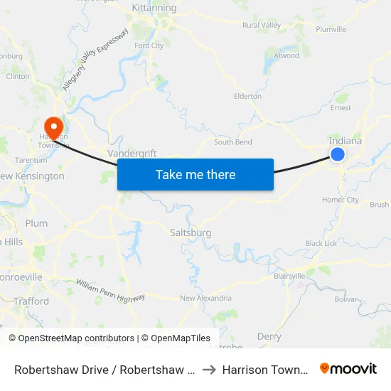 Robertshaw Drive / Robertshaw Drive to Harrison Township map