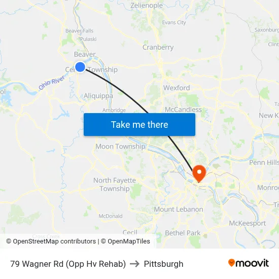 79 Wagner Rd (Opp Hv Rehab) to Pittsburgh map