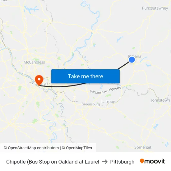 Chipotle (Bus Stop on Oakland at Laurel to Pittsburgh map