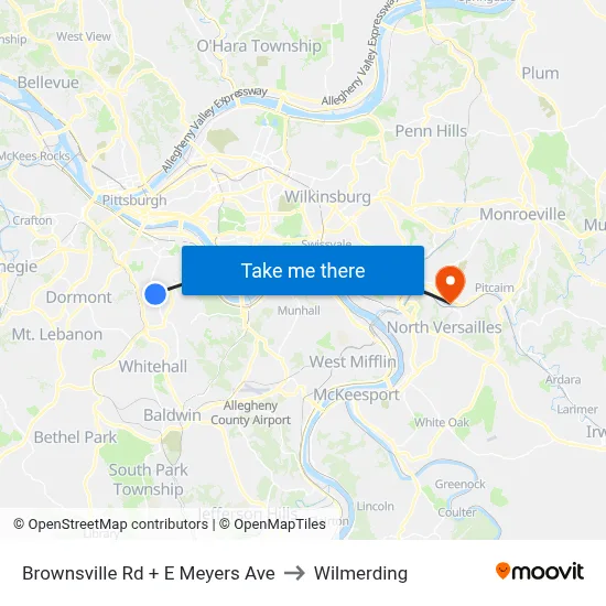 Brownsville Rd + E Meyers Ave to Wilmerding map