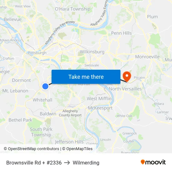 Brownsville Rd + #2336 to Wilmerding map