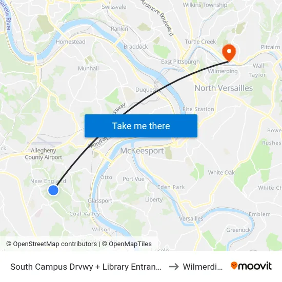 South Campus Drvwy + Library Entrance to Wilmerding map