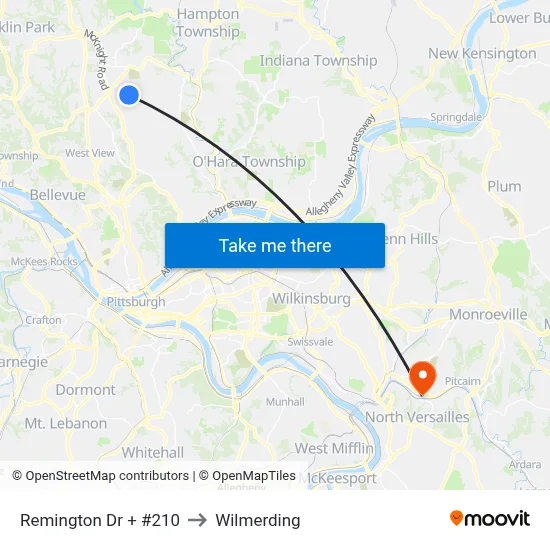 Remington Dr + #210 to Wilmerding map