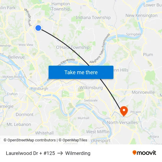 Laurelwood Dr + #125 to Wilmerding map