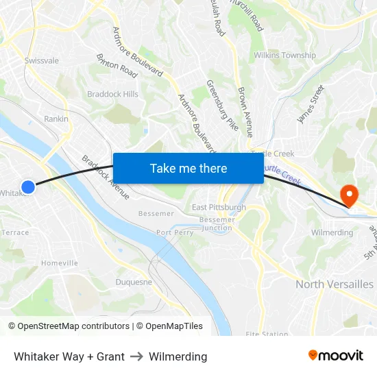 Whitaker Way + Grant to Wilmerding map