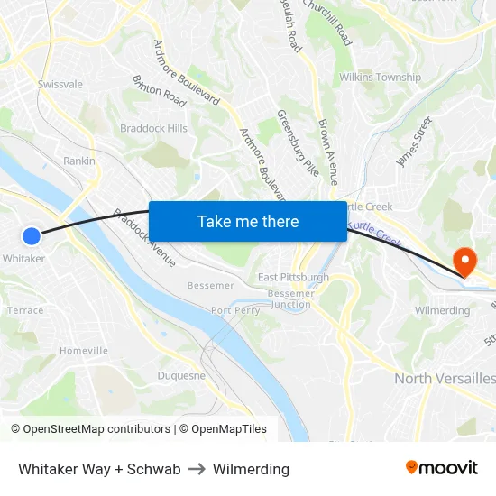 Whitaker Way + Schwab to Wilmerding map