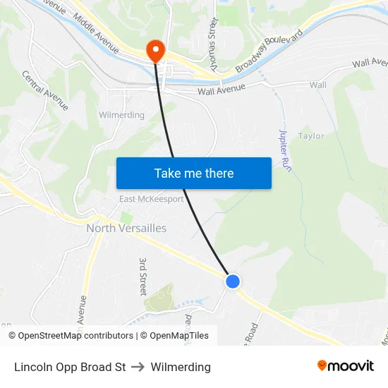 Lincoln Opp Broad St to Wilmerding map