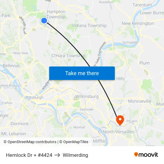 Hemlock Dr + #4424 to Wilmerding map