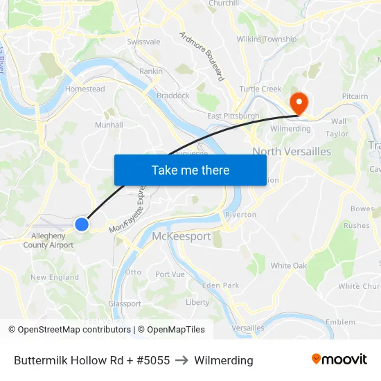 Buttermilk Hollow Rd + #5055 to Wilmerding map