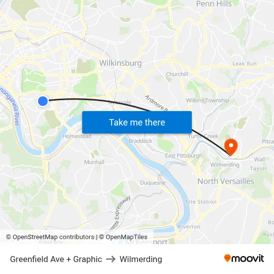 Greenfield Ave + Graphic to Wilmerding map