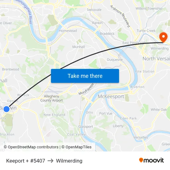 Keeport + #5407 to Wilmerding map