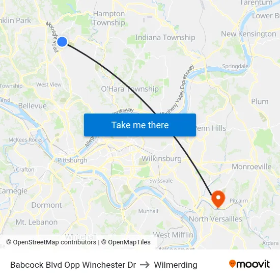 Babcock Blvd Opp Winchester Dr to Wilmerding map