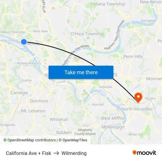 California Ave + Fisk to Wilmerding map