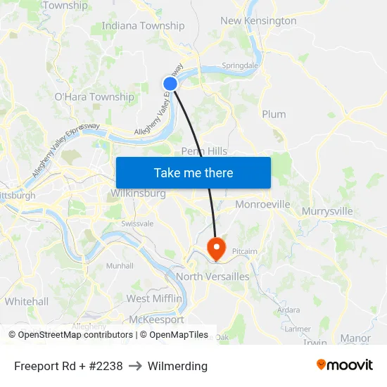Freeport Rd + #2238 to Wilmerding map