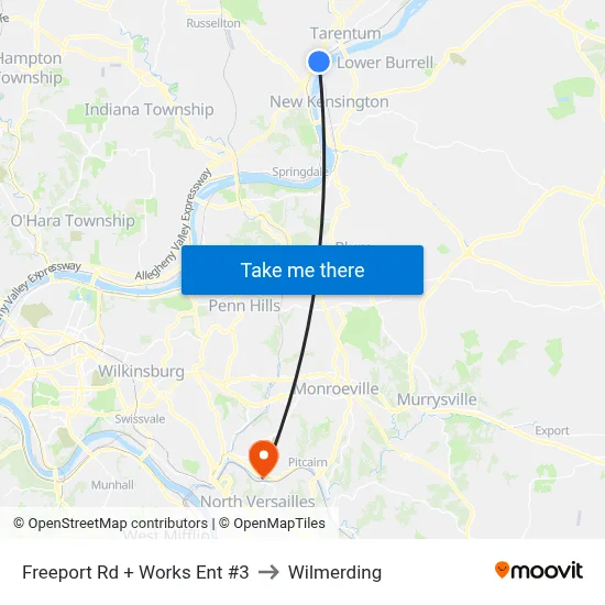 Freeport Rd + Works Ent #3 to Wilmerding map