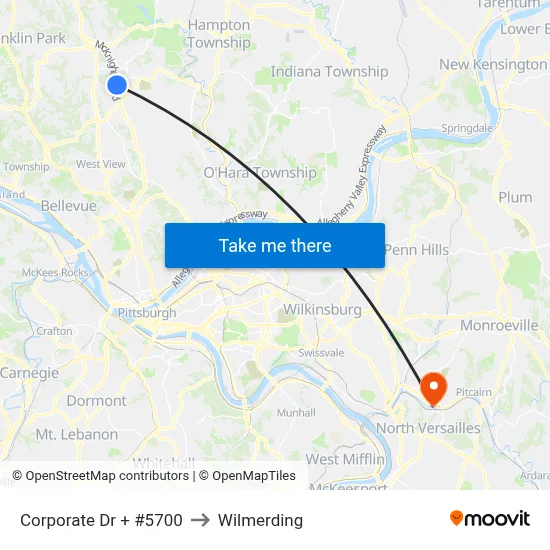Corporate Dr + #5700 to Wilmerding map