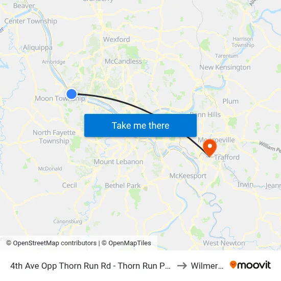 4th Ave Opp Thorn Run Rd - Thorn Run Park And Ride to Wilmerding map