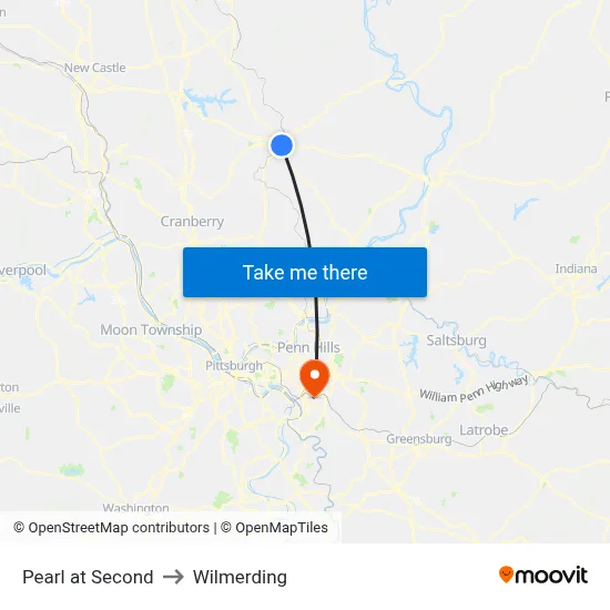 Pearl at Second to Wilmerding map