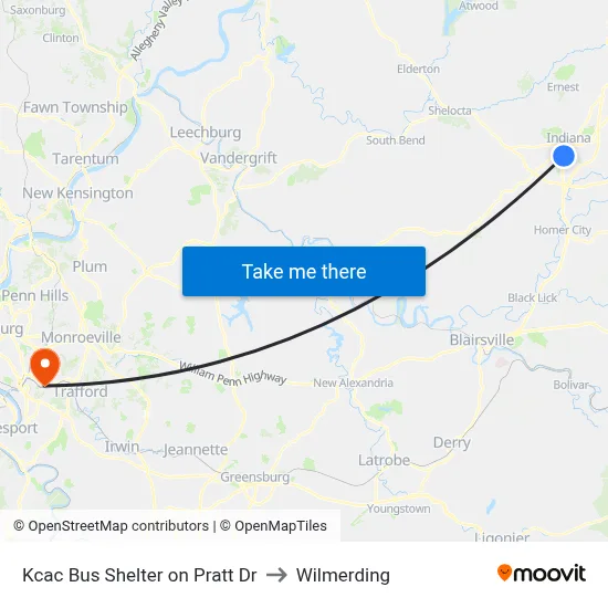 Kcac Bus Shelter on Pratt Dr to Wilmerding map
