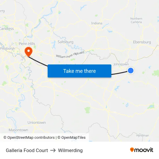 Galleria Food Court to Wilmerding map