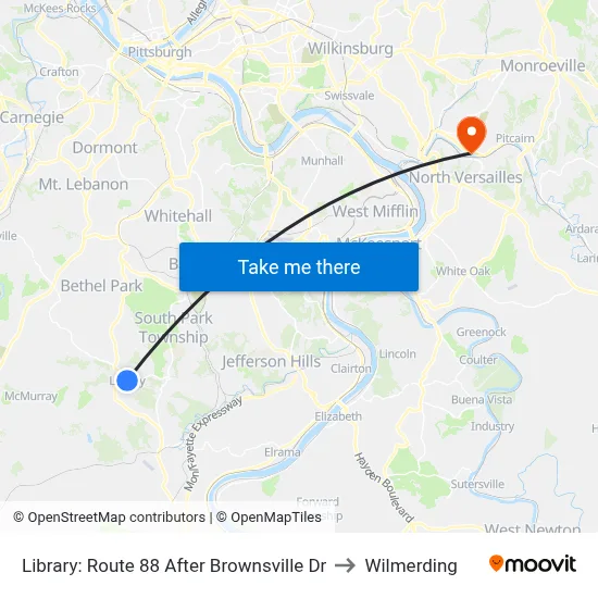 Library: Route 88 After Brownsville Dr to Wilmerding map
