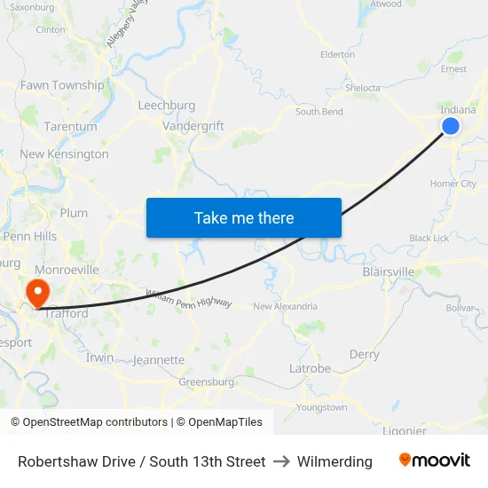 Robertshaw Drive / South 13th Street to Wilmerding map
