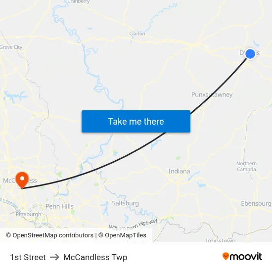 1st Street to McCandless Twp map