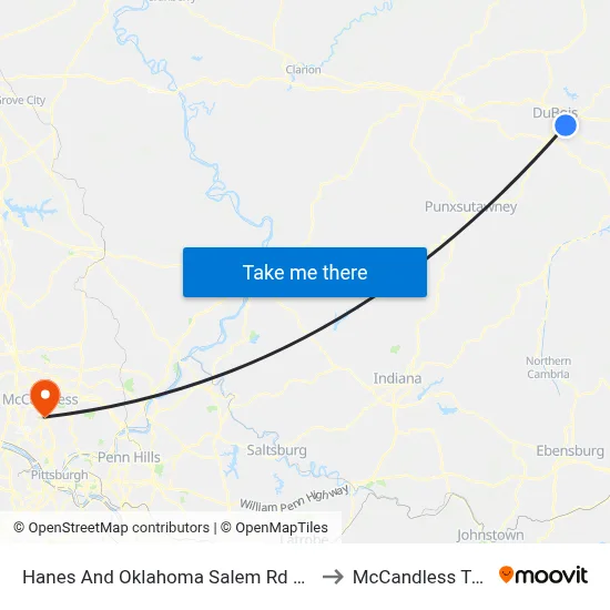 Hanes And Oklahoma Salem Rd Left to McCandless Twp map