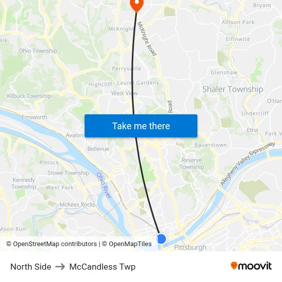 North Side to McCandless Twp map