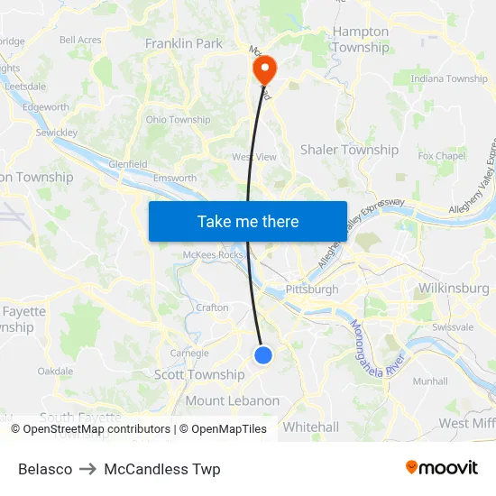 Belasco to McCandless Twp map
