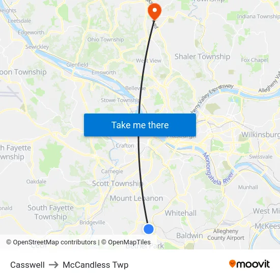 Casswell to McCandless Twp map