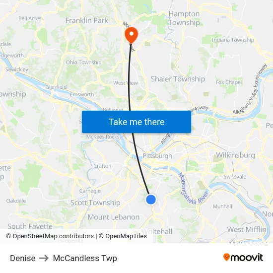 Denise to McCandless Twp map