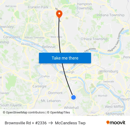 Brownsville Rd + #2336 to McCandless Twp map