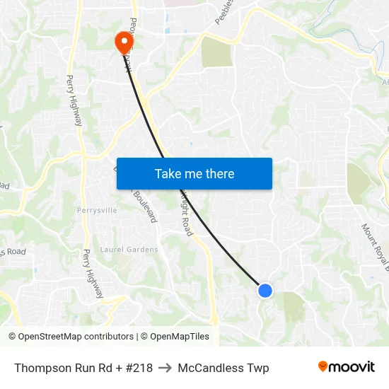 Thompson Run Rd + #218 to McCandless Twp map