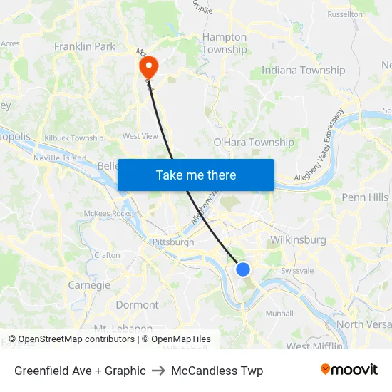 Greenfield Ave + Graphic to McCandless Twp map