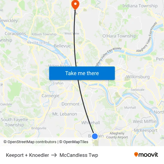 Keeport + Knoedler to McCandless Twp map