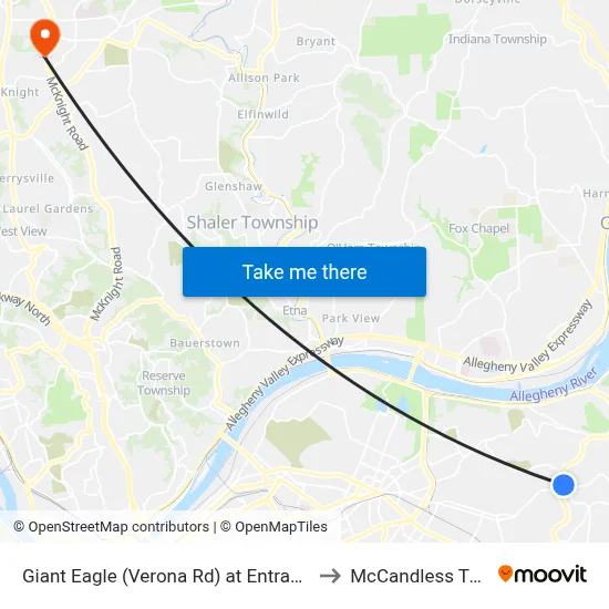 Giant Eagle (Verona Rd) at Entrance to McCandless Twp map