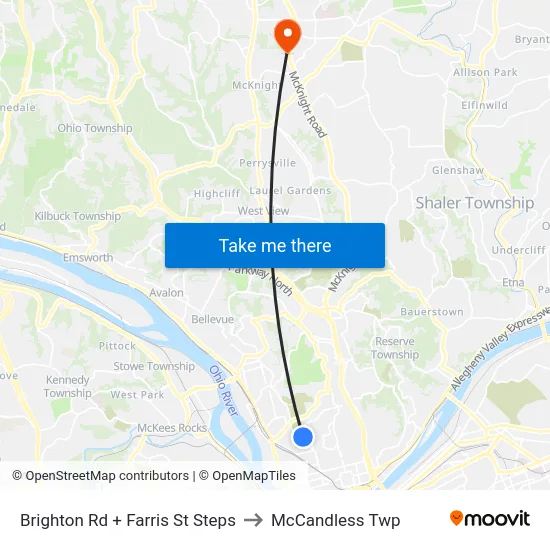 Brighton Rd + Farris St Steps to McCandless Twp map