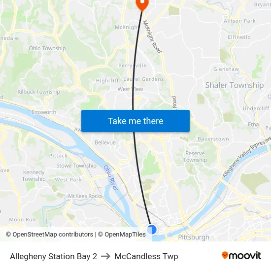 Allegheny Station Bay 2 to McCandless Twp map