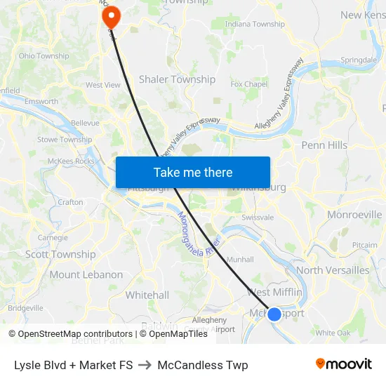 Lysle Blvd + Market FS to McCandless Twp map