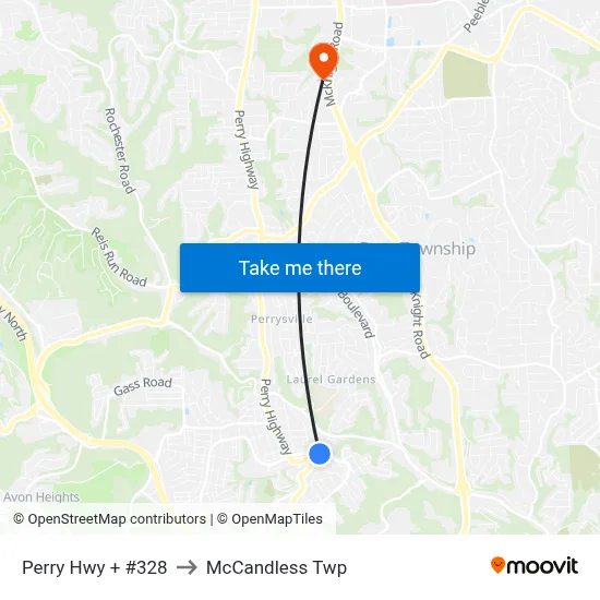 Perry Hwy + #328 to McCandless Twp map