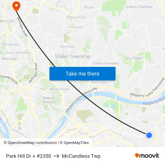 Park Hill Dr + #2350 to McCandless Twp map